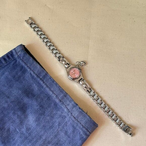 y2k silver cute round stainless steel quartz watch - Picture 6 of 8